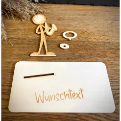 Geldscheinhalter Saxophon, Instrument, Musik, Strichmännchen, Stick Figure, Geldgeschenk, Geburtstag, Geschenk, Wunschte