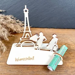 Geldscheinhalter Shopping, Paris, Eiffelturm, Frankreich, Weltreise,, Geldgeschenk, Geburtstag, Geschenk, Wunschtext, Pe