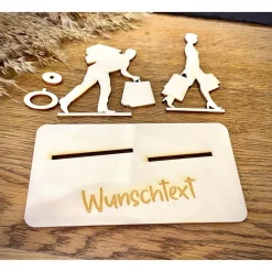 Geldscheinhalter Shopping, Einkaufen, Geldgeschenk, Geburtstag, Geschenk, Wunschtext, Personalisierbar