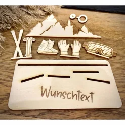 Geldscheinhalter Skiausrüstung, Ski, Skiurlaub, Berge, Winterurlaub, Geldgeschenk, Geburtstag, Geschenk, Wunschtext, Per