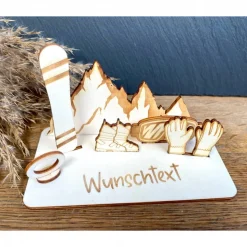 Geldscheinhalter Snowboardausrüstung, Snowboard, Skiurlaub, Berge, Winterurlaub, Geldgeschenk, Geschenk, Wunschtext, Per