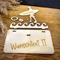 Geldscheinhalter Surfen, Surfer, Wasser, Urlaub, Geldgeschenk, Geburtstag, Geschenk, Wunschtext, Personalisierbar