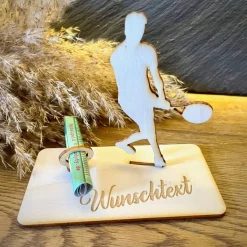 Geldscheinhalter Tennis, Geldgeschenk, Geburtstag, Tennisspieler, Geschenk, Wunschtext, Personalisierbar