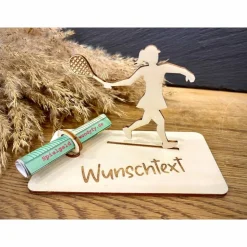 Geldscheinhalter Tennis, Geldgeschenk, Geburtstag, Aufschlag, Geschenk, Wunschtext, Personalisierbar