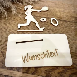 Geldscheinhalter Tennis, Geldgeschenk, Geburtstag, Aufschlag, Geschenk, Wunschtext, Personalisierbar