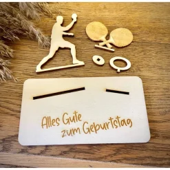 Geldscheinhalter Tischtennis, Geldgeschenk, Geburtstag, Tischtennisspieler, Tischtennisschläger, Geschenk, Wunschtext, P