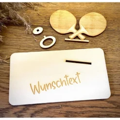 Geldscheinhalter Tischtennis, Geldgeschenk, Geburtstag, Tischtennisschläger, Geschenk, Wunschtext, Personalisierbar