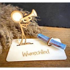 Geldscheinhalter Trompete, Instrument, Musik, Strichmännchen, Stick Figure, Geldgeschenk, Geburtstag, Geschenk, Wunschte