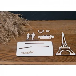 Geldscheinhalter Urlaub, Paris, Eiffelturm, Frankreich, Weltreise, Auto, Geldgeschenk, Geburtstag, Geschenk, Wunschtext,