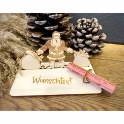 Geldscheinhalter Weihnachten, Weihnachtsmann, Nikolaus, Geldgeschenk, Geburtstag, Geschenk, Wunschtext, Personalisierbar