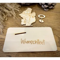 Geldscheinhalter Weihnachten, Weihnachtsmann, Nikolaus, Geldgeschenk, Geburtstag, Geschenk, Wunschtext, Personalisierbar