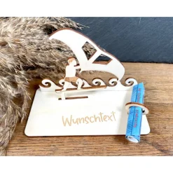 Geldscheinhalter Wingfoiler, Surfen, Surfer, Wasser, Geldgeschenk, Geburtstag, Geschenk, Wunschtext, Personalisierbar