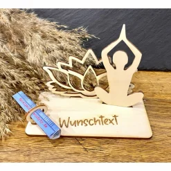Geldscheinhalter Yoga, Sport, Wellness, Geldgeschenk, Geburtstag, Geschenk, Wunschtext, Personalisiert