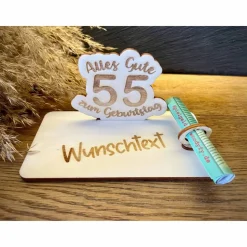 Geldscheinhalter Zahl zum Geburtstag, Universell, Geldgeschenk, Geburtstag, Jubiläum, Runder, Geschenk, Wunschtext, Pers
