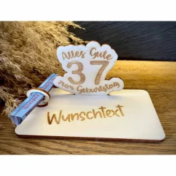 Geldscheinhalter Zahl zum Geburtstag, Universell, Geldgeschenk, Geburtstag, Jubiläum, Runder, Geschenk, Wunschtext, Pers