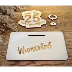 Geldscheinhalter Zahl zum Geburtstag, Universell, Geldgeschenk, Geburtstag, Jubiläum, Runder, Geschenk, Wunschtext, Pers