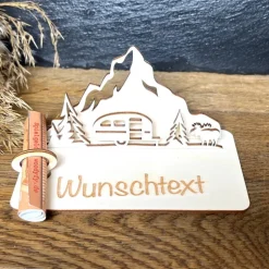 Geldscheinhalter Zelten, Camping, Urlaub, Geburtstag, Geschenk, Wunschtext, Personalisierbar