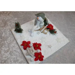 Geldverpackung,Geldgeschenk zu Weihnachten, Schneemann auf dem Schlitten