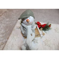 Geldverpackung,Geldgeschenk zu Weihnachten, Schneemann auf dem Schlitten