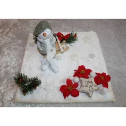 Geldverpackung,Geldgeschenk zu Weihnachten, Schneemann auf dem Schlitten