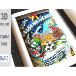Gelsenkirchen Schalke Fussball Stadion 3D bild gerahmt Geschenk fussballfans verein fan wandbild