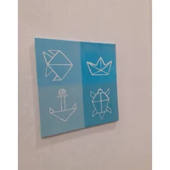 Gemälde "Maritim" | Unikat | Kunst | Dekoration | Deko | Geschenk | Anker | Fisch