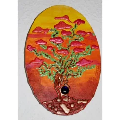 Gemälde TRAUMBÄUMCHEN Acrylbild abstrakte Acrylmalerei Kunst direkt v. Künstler Malerei Acrylbild auf ovalem Keilrahmen