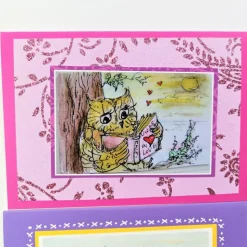 gemütliche Herbstkarten mit Halloween Katzen und Eule Druck meiner handgemalten Aquarelle Set Kürbis Grußkarte Kartenset