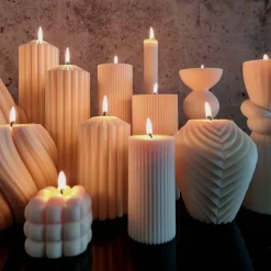 Geometrische Design-Kerze aus Sojawachs | Origami Kerzen l Groß I Minimalistische Deko | Handgefertigt