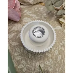 Geriffelte Raysin Schale mit Kerze, Eukalyptus & Anhänger – Handgemachtes Geschenk 