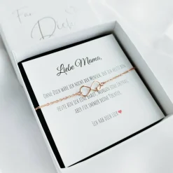 Geschenk Brautmutter – Unendlichkeit Armband Edelstahl mit Herz – Mutter der Braut Geschenk Hochzeit