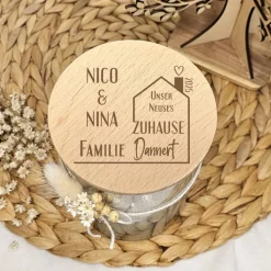 Geschenk Einzug neues Zuhause personalisiert mit Namen Naschglas Aufbewahrungsglas Süßigkeiten