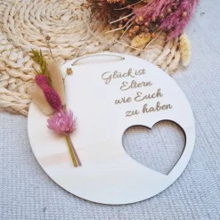 Geschenk für Eltern | personalisiertes Türschild | Türkranz Trockenblumen | Kleines Dankeschön Geschenk | Dankeschön