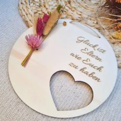 Geschenk für Eltern | personalisiertes Türschild | Türkranz Trockenblumen | Kleines Dankeschön Geschenk | Dankeschön