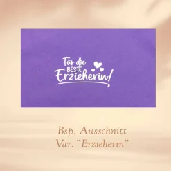 Geschenk für Erzieher / Erzieherinnen - Kleine Schultüte personalisierbar Lila Punkte