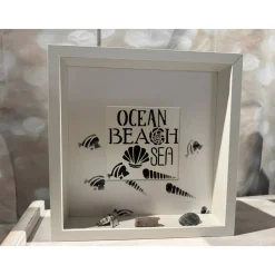 Geschenk für Freundin: Bilderrahmen mit Ostsee-Spruch & Strandgut – Maritime Deko im skandinavischen Stil