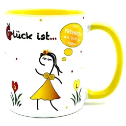 Geschenk für Freundin, Tasse mit Spruch: Glück ist eine Freundin wie Dich zu haben
