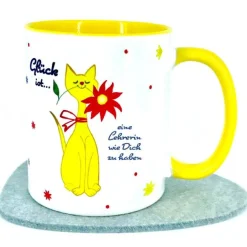 Geschenk für Lehrerin zum Abschied, Tasse gelb