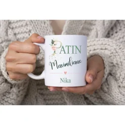 Geschenk für Patentante Taufe, Taufgeschenk Taufpatin Tasse, Kaffeetasse Namen Patin, kleine Aufmerksamkeit Taufpatin