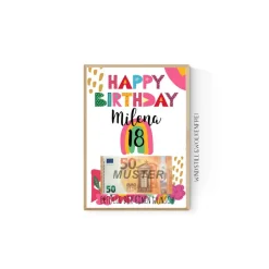 Geschenk für Sohn | Tochter | zum 18.Geburtstag | Geldgeschenk | Poster personalisierbar mit Namen
