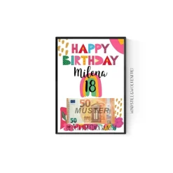 Geschenk für Sohn | Tochter | zum 18.Geburtstag | Geldgeschenk | Poster personalisierbar mit Namen