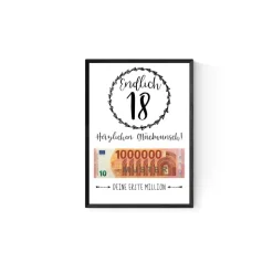 Geschenk für Sohn | Tochter | zum 18.Geburtstag | Geldgeschenk | Poster