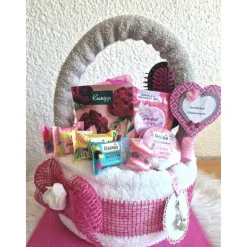 Geschenk Frauen Wellness Korb Muttertag Geburtstag Valentinstag Glücksschweinchen Schutzengel