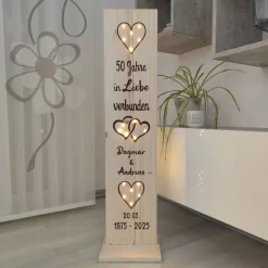 Geschenk goldene Hochzeit - Jubiläum -  personalisiert - beleuchtet