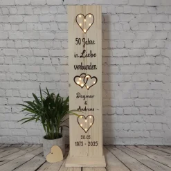 Geschenk goldene Hochzeit - Jubiläum -  personalisiert - beleuchtet