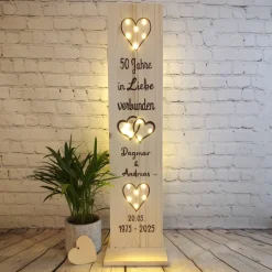 Geschenk goldene Hochzeit - Jubiläum -  personalisiert - beleuchtet