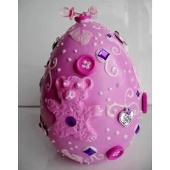 Geschenk HALLO BABY ROSA Geschenk zur Taufe Babyparty Geburt Deko-Ei Deko fürs Babyzimmer für Mädchen