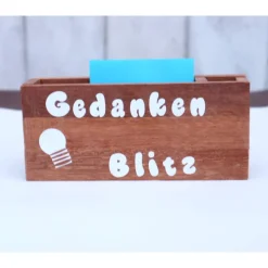 Geschenk Idee mit graviertem Kugelschreiber Notizzettelhalter Gedankensammler