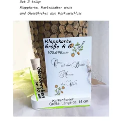 Geschenk Karte Oma ist die Beste Mama der Welt einzeln od. mit Kartenhalter | Geschenk zum Muttertag | | Geburtstag Oma
