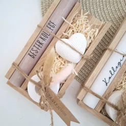 Geschenk Kollegin mit Herz Kollege Geschenkset Dankeschön Dekoherz Kerzenhalter rund Kerzenset Geschenkset Stabkerze Hol